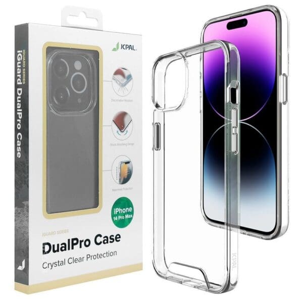 JCPal iGuard DualPro Cover for iPhone 14 Pro Max Clear