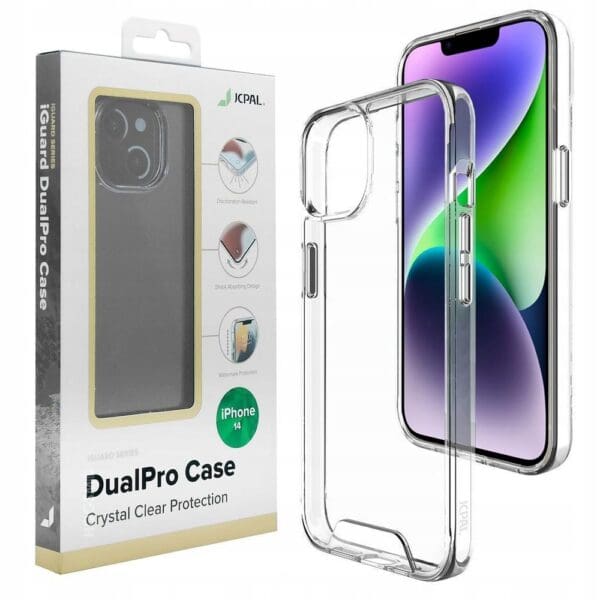 JCPal iGuard DualPro Cover for iPhone 14 Clear