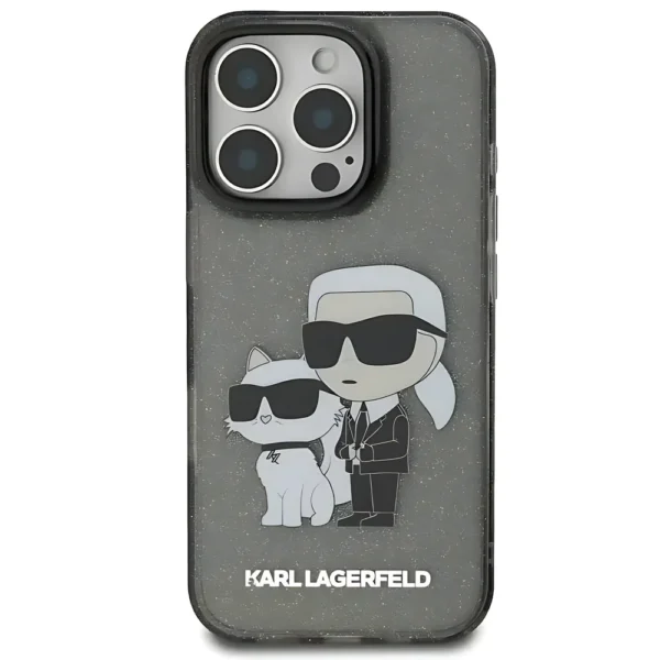 Karl Lagerfeld IML Glitter NFT With Karl & Choupette Logo Hard Case 16 Pro