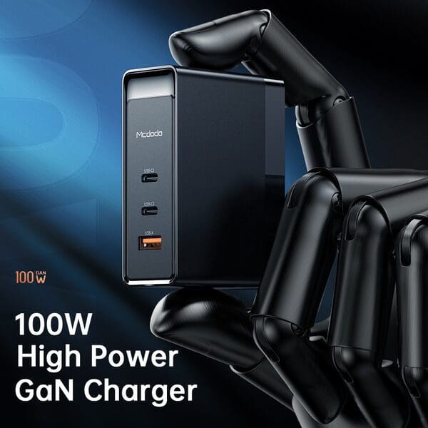 Alternative view of Mcdodo GaN 100W 3-Port Fast Charger Black