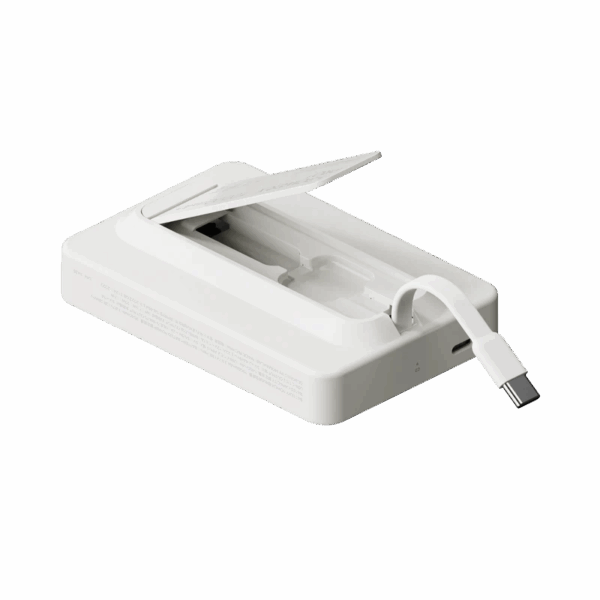 Alternative view of Momax 1-Power X Pro Magnetic Wireless Battery Pack (10000mAh) with Stand and Built-in USB-C Cable