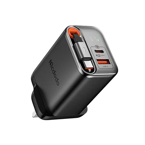 Alternative view of Mcdodo 40w GaN Fast Charger Retractable USB-C Cable Digital Watt Display